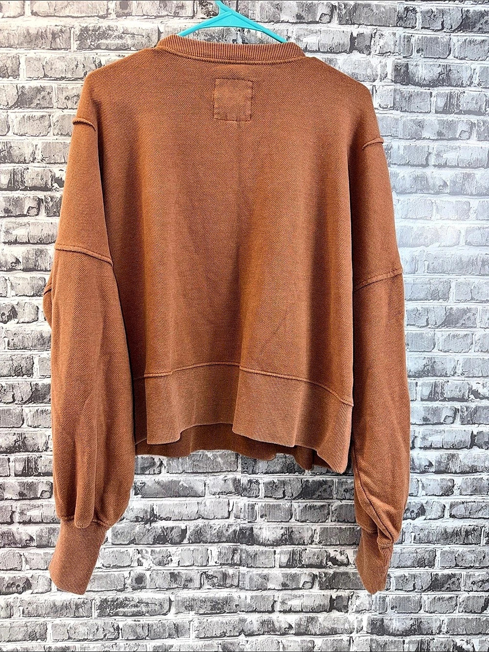 Aerie Brown Textured Sweatshirt - Picture 6 of 9